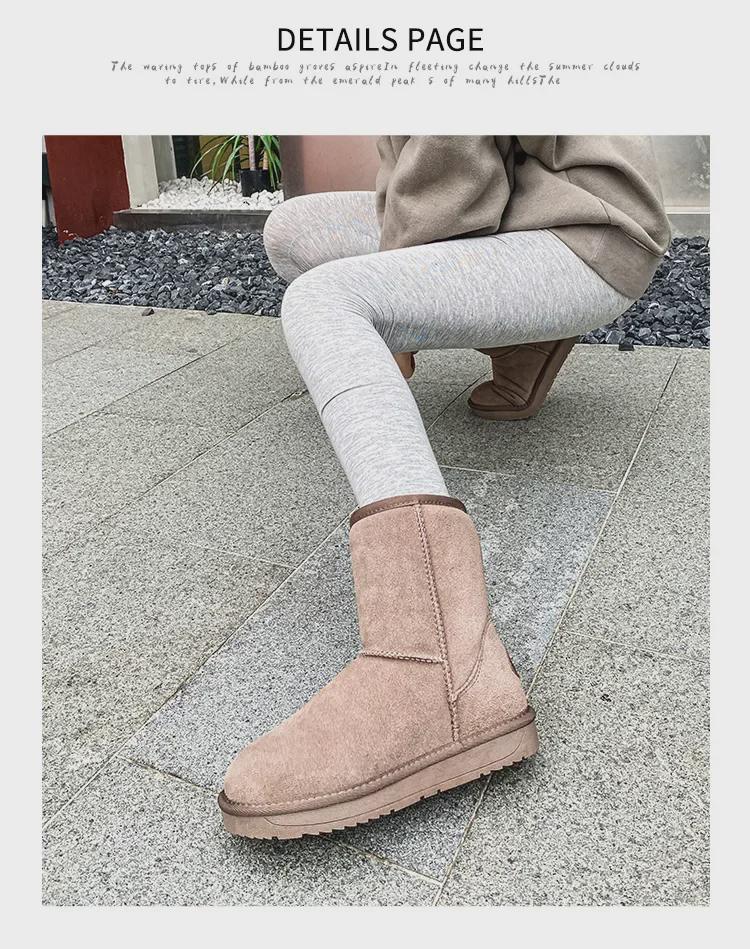 Женские зимние сапоги из коровьей кожи 2025 года — нескользящие, теплые, удобные, модные