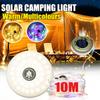 Теплые и разноцветные солнечные фонари с крючком, уличный кемпинговый светильник, гирлянда, уличный палаточный светильник, светодиодный фонарик, лампа