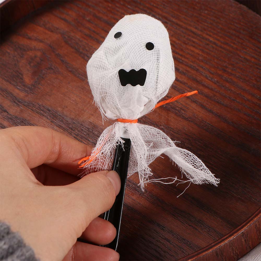 12Pcs with Sticker Ghost Candy Decoration Creative Lollipop Packing Material Pack  Festive Packaging