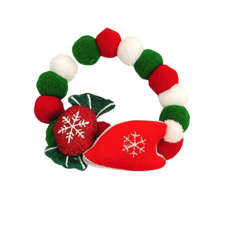 Домашняя кошка Меховой шарик Ошейник Шляпа Лось Галстук Подарок Украшение для собаки Ошейник для маленькой и средней собаки Эластичность Праздничное украшение Рождество