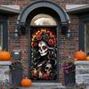 Накрытие на дверь День Мертвых Dia De Los Muertos Баннер-занавес Фон Череп-сахар Роза Алтарь Мексиканская Фиеста Украшения для вечеринки