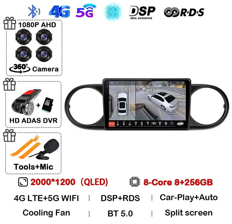 Android 14 Carplay Auto Для Toyota Corolla Rumion Tacoma Автомагнитола Мультимедиа Навигация GPS BT Видеоплеер Стерео Авторадио 4G