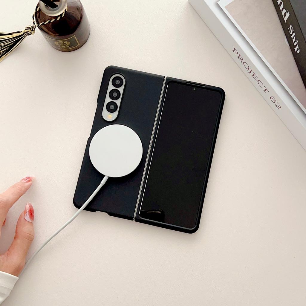 Skin Feel Case For Samsung Galaxy Z Fold 3 4 Fold4 For Magsafe Magnetic Wireless Charging Zfold3 Protection Shockproof Cover