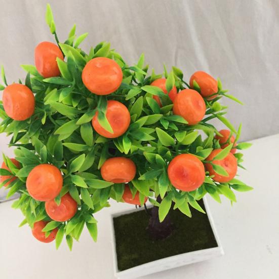 23 Fruits Artificial Orange Tree Decorative Non-fading Plastic Fake Simulation Plant Pot Bonsai for Daily Life