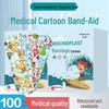 Водонепроницаемые дышащие милые мультяшные пластыри для детей - 100 штук