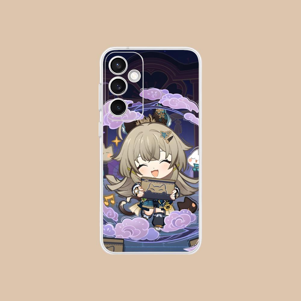 Игровой чехол GI Kirara для мобильного телефона Samsung Galaxy S25 S24 S23 S22 S21Plus FE Ultra Прозрачный Цветной Чехол Красивые Чехлы для Телефонов