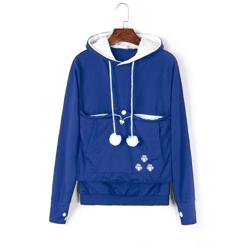 Женский осенне-зимний свободный свитер с капюшоном и длинными рукавами больших размеров