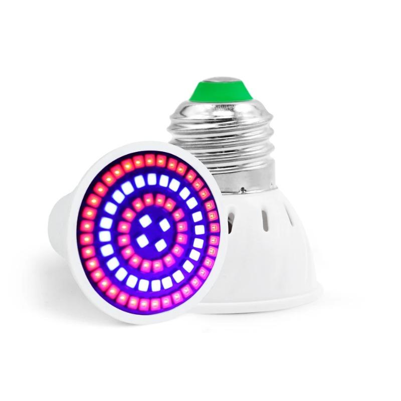 Светодиодная лампа для выращивания растений 220 В E27 60 80 светодиодов, светодиодная лампа полного спектра для гидропонного выращивания растений, комнатная фито-лампа для цветов