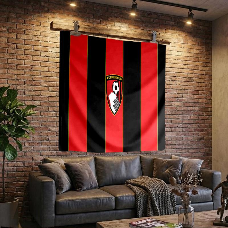 Гобелен с гербом AFC Bournemouth, Гобелен для игровой комнаты, Аксессуары для спальни, гостиной, комнаты в общежитии, Настенный декор, Подарки на день рождения фанату