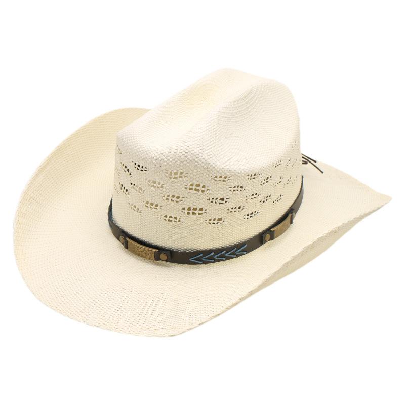Eaby Жесткая версия Плетеная цилиндр Шляпа рыцаря Ковбойская шляпа Шляпа для джаза Соломенная шляпа с загнутыми полями