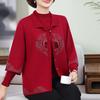 Middle-aged and Elderly Women's Autumn Clothing, Foreign Style Cardigan Set, Middle-aged Mother Autumn and Winter Sweater Jacket