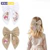 Вышивка кролика бант заколка для волос милые девочки кролик бант заколка ручная работа ткань детский головной убор головной убор детские аксессуары