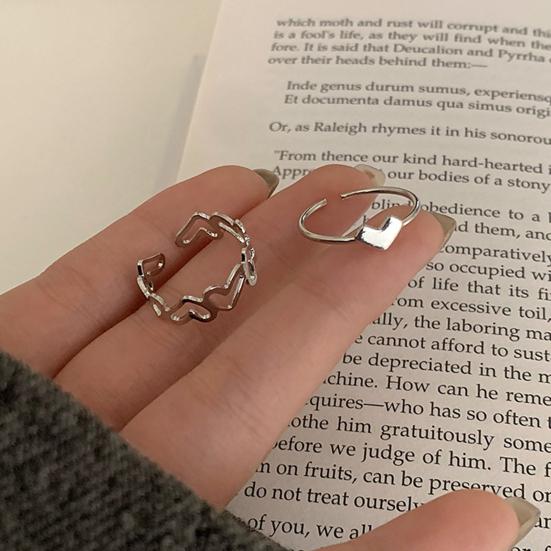 Кольцо на палец, полое покрытие, ювелирное изделие в форме сердца, регулируемое кольцо, подарок на день Святого Валентина