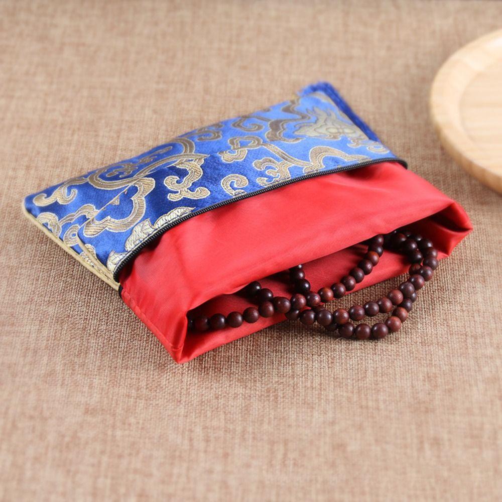 Double-layer Brocade Antique Buddhist Scripture Bag Embroidery Bag Jewelry Bag Chinese Style Sachet