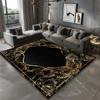 Черный Мрамор Ковер Гостиная Роскошное Украшение Дом Диван Моющиеся Большие Ковры 200x300 Спальня Нескользящие Короткий Велюр Напольные Коврики