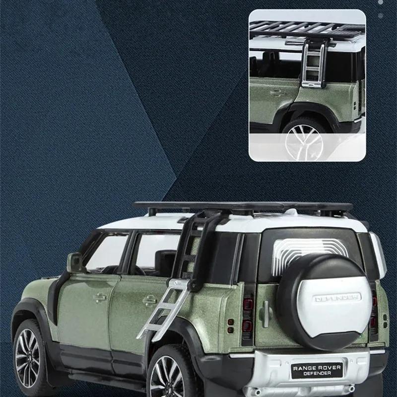 1/32 Range Rover Defender SUV Alloy Car Model Diecast Metal Toy Simulation Off-road Vehicles Model Sound and Light Toys Car Gift
