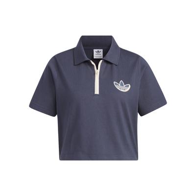 Спортивная рубашка-поло Originals Trefoil с простым логотипом и эмблемой, женские топы с короткими рукавами, темно-бирюзовые IN1035