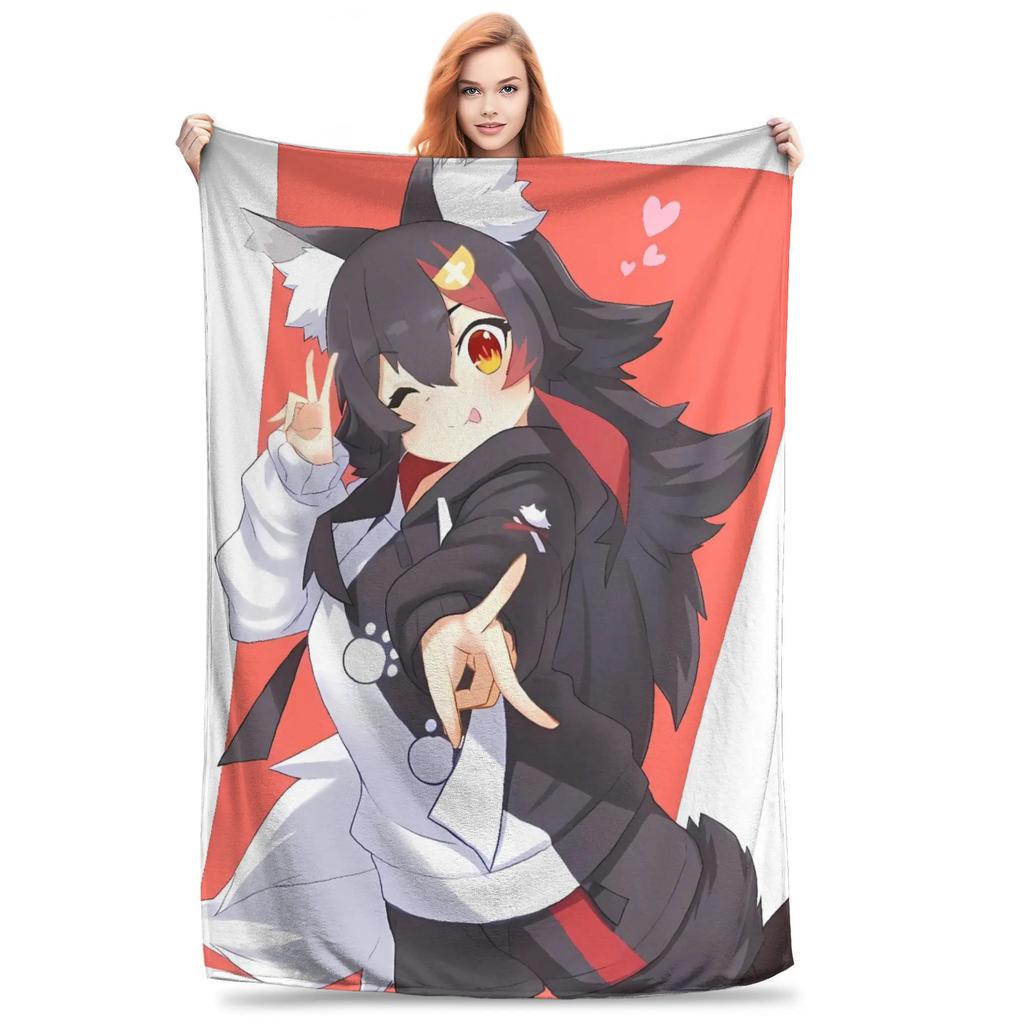 Super Warm Aesthetic Plush Throw Blanket Perfect for Couch Chair Bedspread Bed Cover Ookami Mio Blankets for Boys and Girls