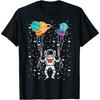 Spaceman Balloon Planets Astronaut Space Women Men Kids Teen T-Shirt