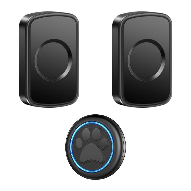 Wireless Pet Doorbell with Touch Button - Training Tool for Cats and Dogs, Includes 1 Transmitter and 2 Receivers.
