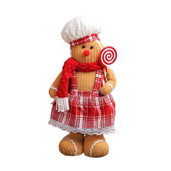 Рождественский пряничный человечек, плюшевая игрушка-кукла с выдвижными ногами, мягкая кухонная пряничная кукла для рождественской вечеринки, домашний декор