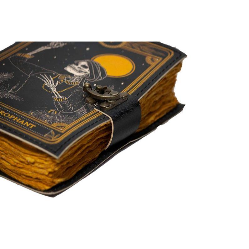 Пустой блокнот для заклинаний «Книга теней» из кожи с замком-застежкой, антикварный, ручной работы, винтажный, бумажный, в кожаном переплете, дорожный блокнот для записей 7x5 дюймов