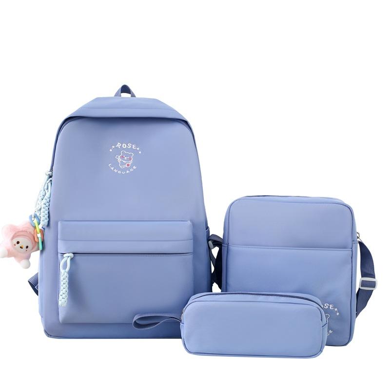 Комплект из трех рюкзаков с мультяшным принтом, школьный рюкзак для девочек, большой вместимости, для учеников начальной и средней школы