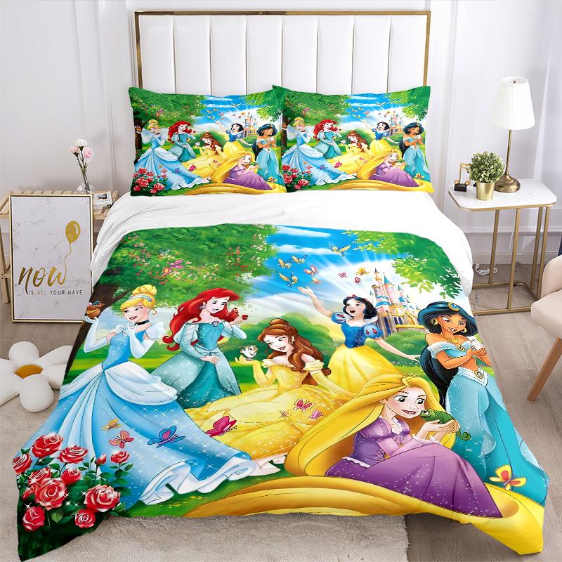 Princesses Magical Garden Print 3Pcs Bedding Setduvet Cover With 2 Bedropillowcase Home Birthday Gift