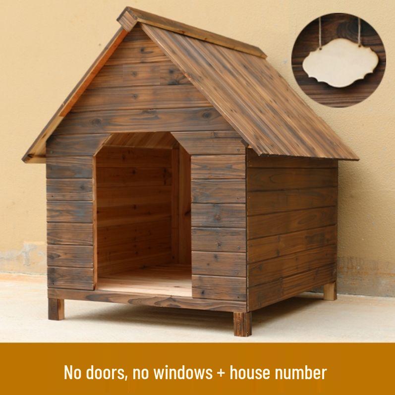 Handmade Solid Wood Outdoor Dog Kennel - Weatherproof, Large & Durable