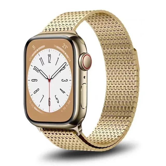 Роскошный магнитный ремешок для Apple Watch 11 10 9 8 Band Ultra 3 2 49 мм 46 44 45 мм Браслет титанового цвета для iWatch 7 se 6 40 41 мм