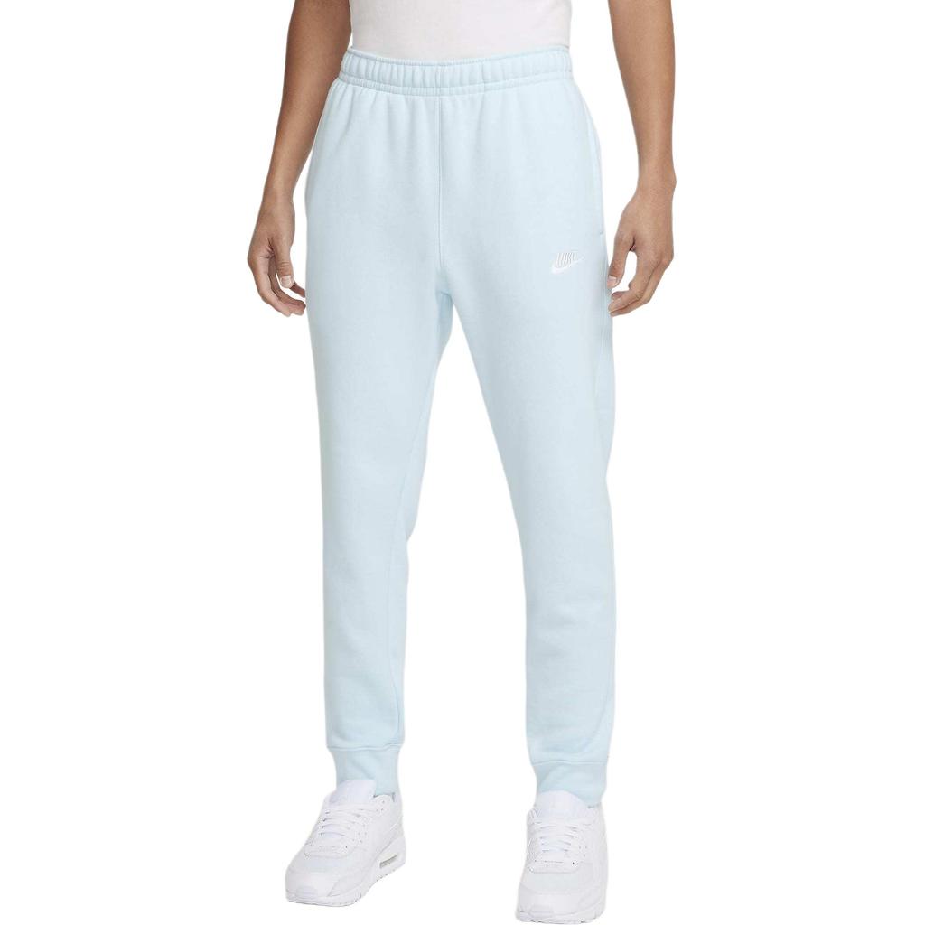 Nike Спортивные флисовые брюки для бега из флиса с вышитым логотипом, средней посадкой, на завязках, с манжетами, трикотажные спортивные брюки для мужчин, синие BV2671-474