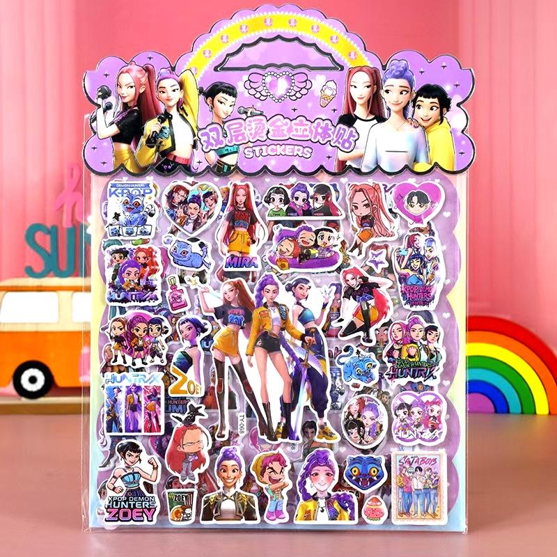 2025 @ 1 шт. K-pop Стикеры Охотники на демонов для детей Водонепроницаемые DIY Велосипед Ноутбук Ноутбук Холодильник Двухслойный 3D Стикер Подарок