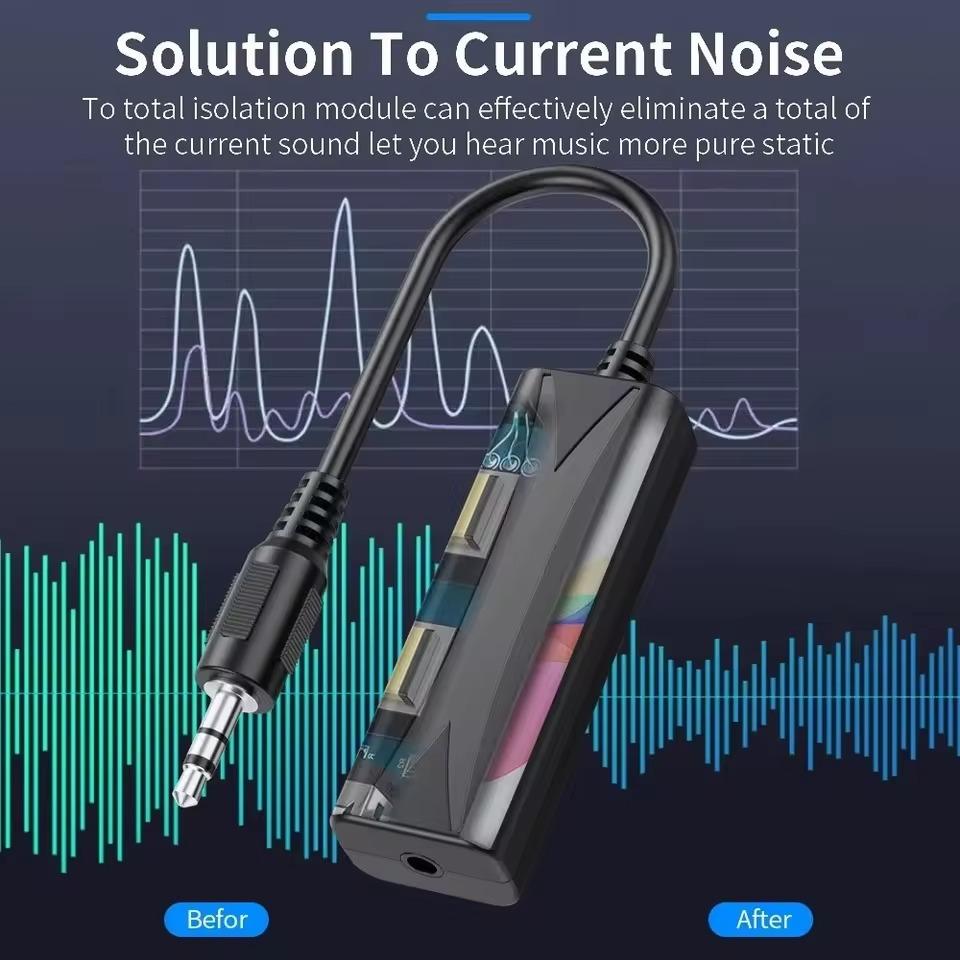 3.5mm Aux Audio Noise Filter Speaker Line Ground Loop Noise Isolator Eliminate for Car Stereo Audio System Home Stereo Car Accessories