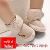 Warm Fleece-Lined Baby Walking Shoes: Soft Sole, Anti-Drop Velcro, Winter Snow Boots for 0-1 Year Olds