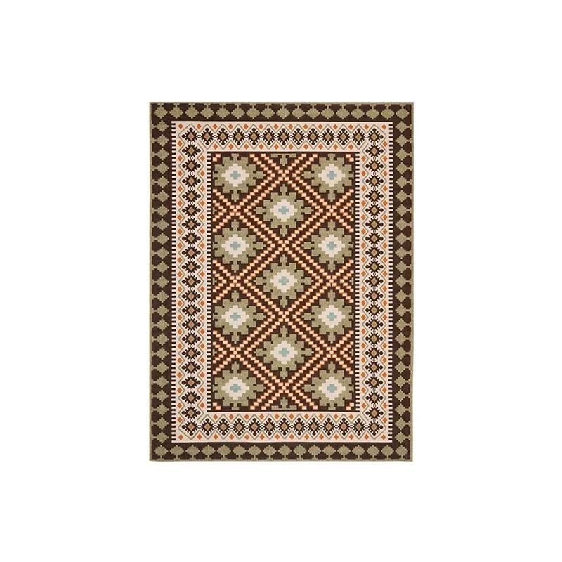 Southwestern Navajo Style Area Rug Red Tribal Geometric Non-Slip Washable Carpet for Living Room, Bedroom, Home Decor