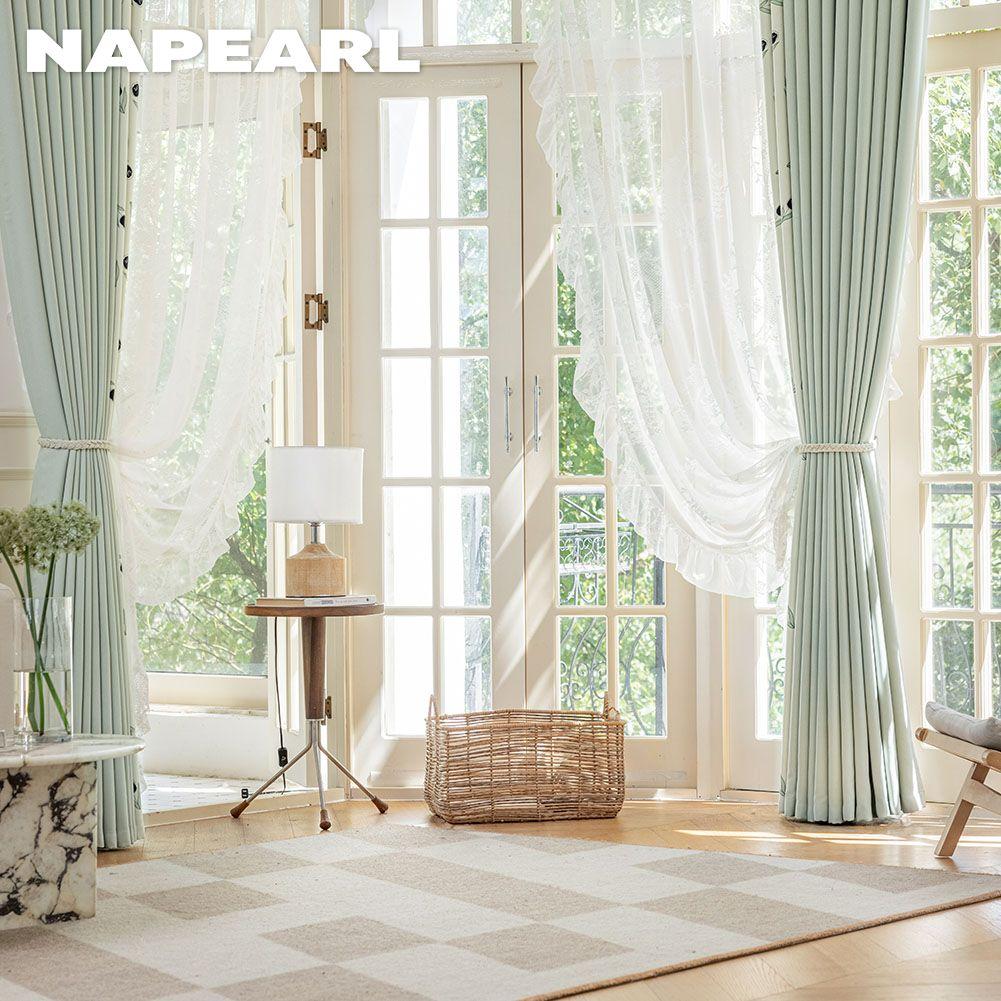 1 шт. NAPEARL 70-80% степень затемнения Ins кремовый стиль напечатанная боковая панель затемняющие шторы для спальни гостиной домашний декор
