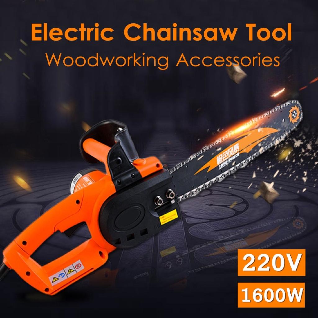 Electric Chainsaw Wood Cutting Saws Grinding Bar Machine 1600W Handheld Woodworking Tool Multifunction Garden Tools 220V
