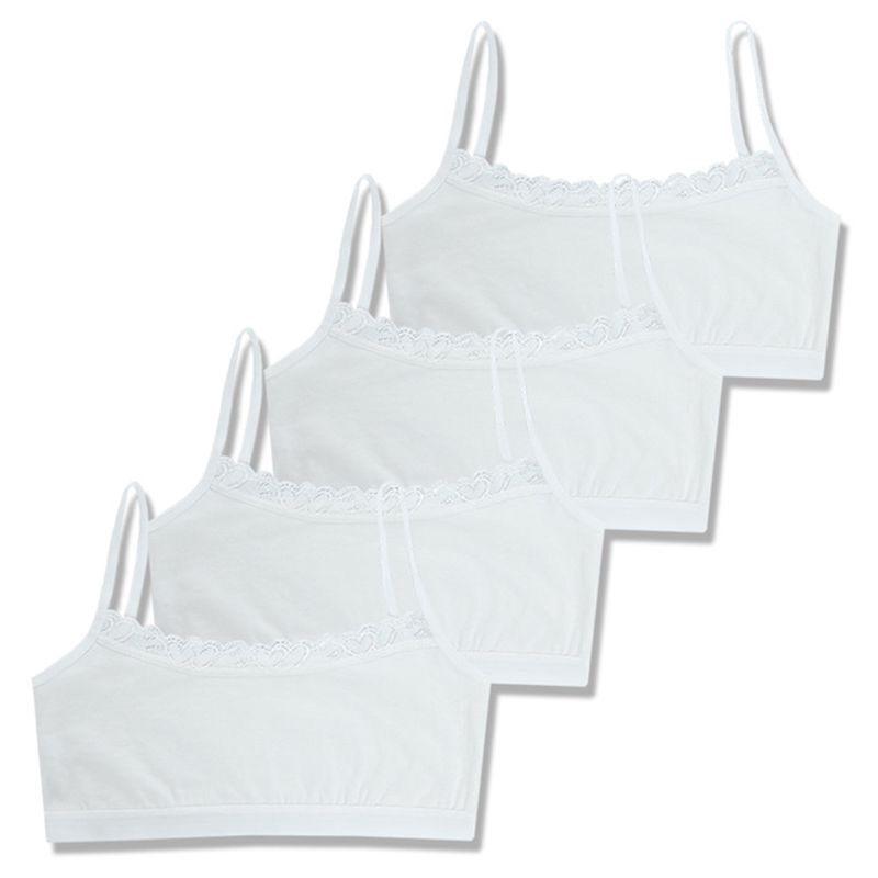 4 шт. бюстгальтер для тренировок для девочек детское нижнее белье из хлопка для девочек жилет укороченный топ 8-14 лет