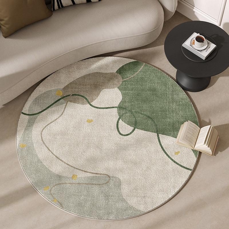 Luxury-style Round Rug for Living Room, Sofa, Study, Vanity Chair, Bedroom Bedside Computer Chair, Floor Mat, Home Decor