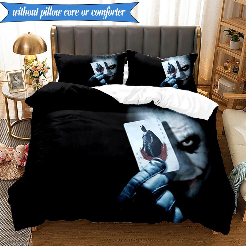 Abstract clown Pattern 3pcs K-pop music group Bedding set,Ideal for Bedroom, Dormitory,Including Duvet Cover And 2pcs Pillowcases,Fan gifts