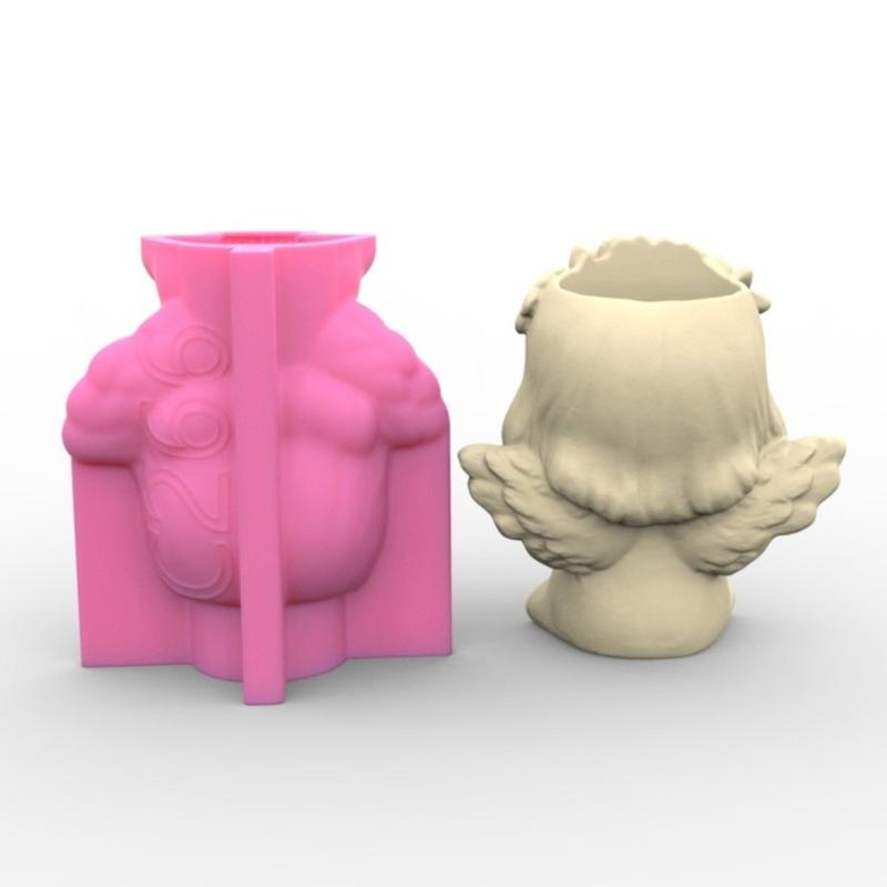 Силиконовая форма для цветочного горшка, бетонная цементная форма для горшка для растений, форма для цветочного горшка, форма для эпоксидной смолы, держатель для кистей для макияжа, форма-органайзер