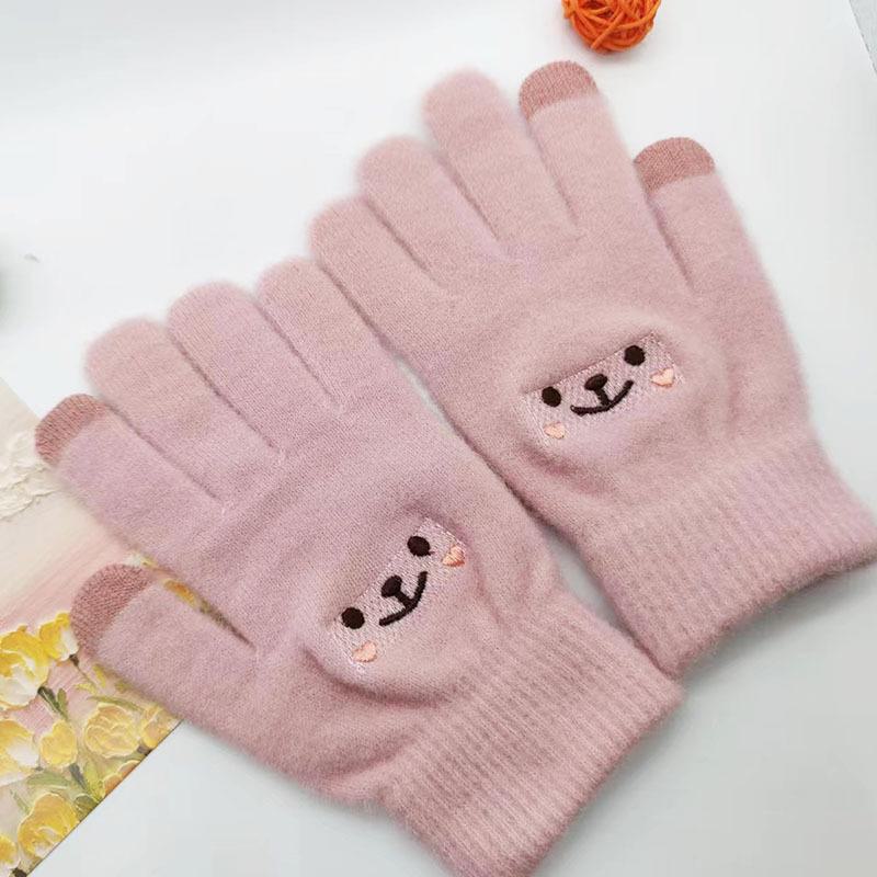 Women's Thick Velvet Winter Touchscreen Gloves - Warm, Cold-Proof Cycling Gloves with Wool Pineapple Pattern for Men and Women.