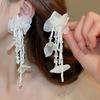 Tassel Long Earrings Butterfly Flower Tassel Earrings Niche Personality Earrings Fashionable Exaggerated Earrings