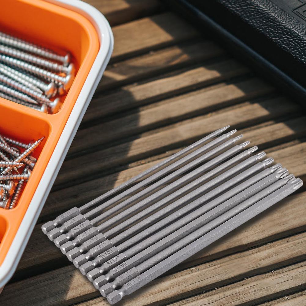 11 шт. 150 мм отверстие сливы цвет пескоструйная головка стальной шестигранный укороченный Torx отвертка набор бит ручной инструмент