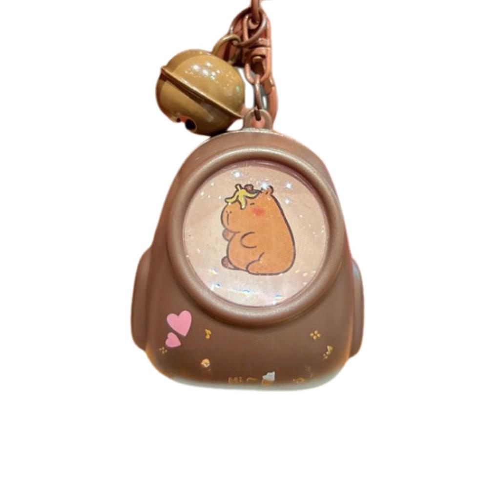 Luminous Capybaras Keychain Portable Cartoon Space Capsule Pendant For Backpack Stylish Animal Night Light Keyring