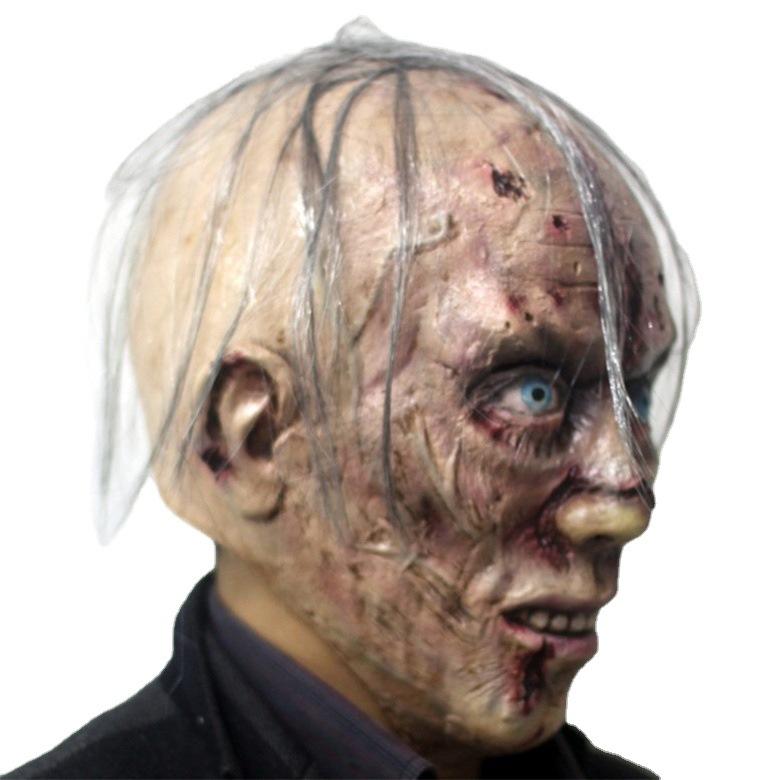 Хэллоуинская латексная маска зомби, страшный реквизит для квест-комнаты