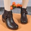 Кожаные массивные женские ботильоны, дизайнерские туфли в стиле ретро на среднем каблуке 2025 года, классические зимние туфли-лодочки в готическом стиле, ботильоны-гладиаторы для женщин