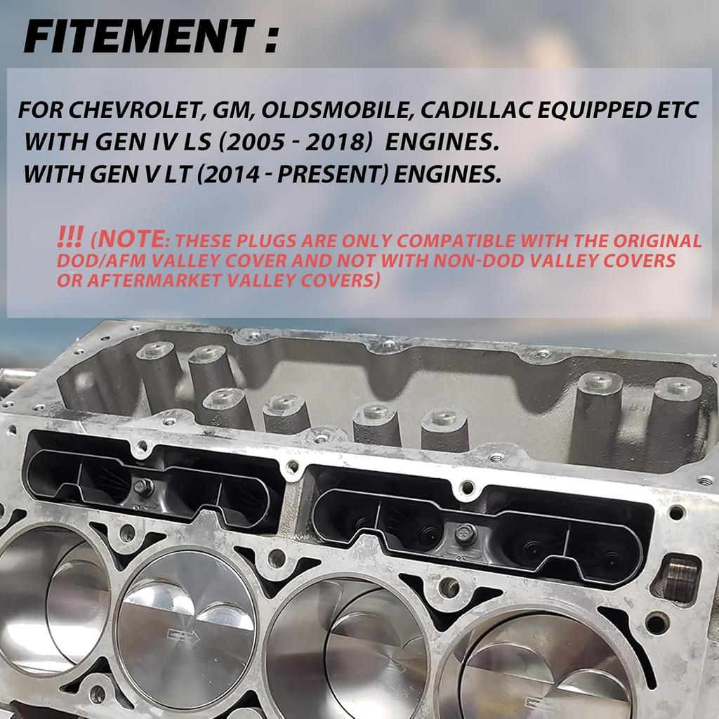 Oil Valley Block Off Plugs for Gen IV LS & Gen V LT 2005-, Replacing DOD/AFM Lifters to Traditional LS/LS7 Style Lifters for Sealing Gen IV/Gen V
