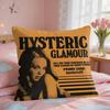 HHystericS Glamour Girl Cushion Cover Square Short Plush Pillow Case Living Room Sofa Home Decor Funda X