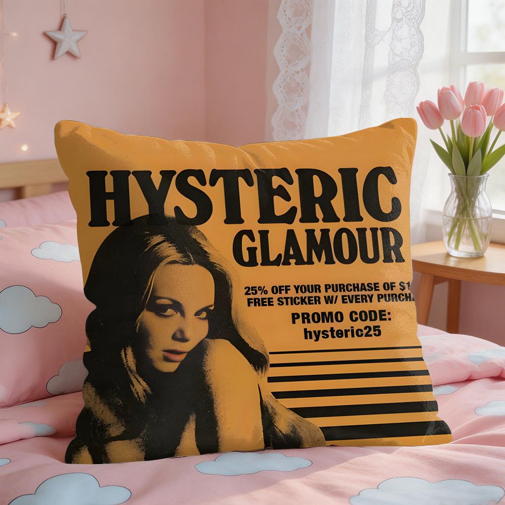 HHystericS Glamour Girl Cushion Cover Square Short Plush Pillow Case Living Room Sofa Home Decor Funda X
